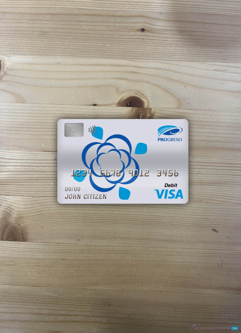 Download Dominican Republic Progreso bank visa debit card photolook front Photoshop template